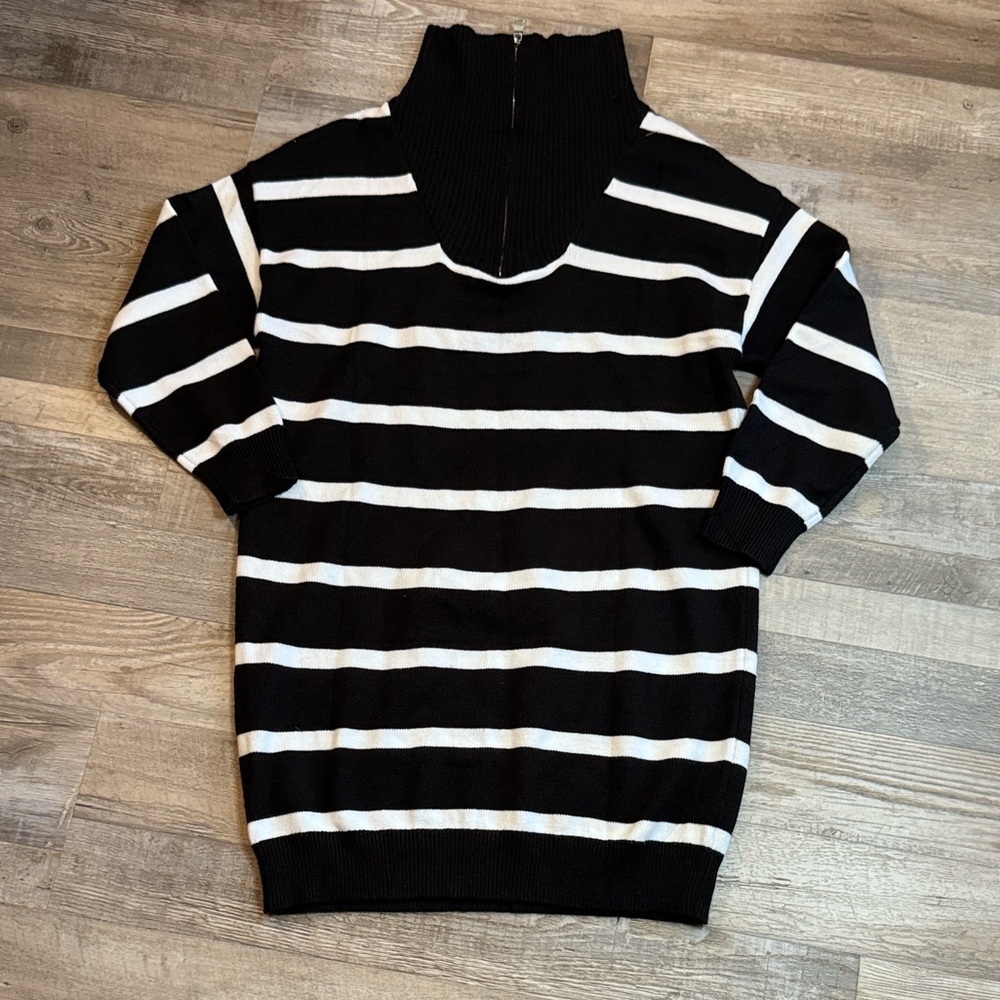Black and White Striped Sweater Size S